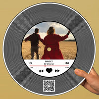 Personalizuota "SoPlayer V2" Vinilinė plokštelė su jūsų nuotrauka juodas organinis stiklas TeeInBlue