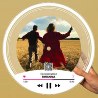 Personalizuota "Apple Music V1" Vinilinė plokštelė su jūsų nuotrauka permatomas organinis stiklas TeeInBlue