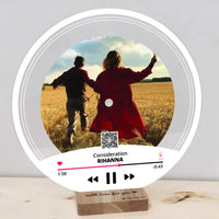 Personalizuota "Apple Music V1" Vinilinė plokštelė su jūsų nuotrauka permatomas organinis stiklas TeeInBlue