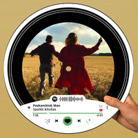 Personalizuota "Spotify V1" Vinilinė plokštelė su jūsų nuotrauka juodas organinis stiklas TeeInBlue