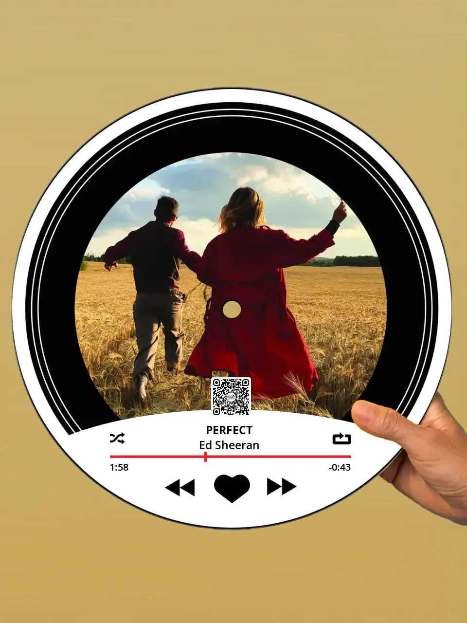 Personalizuota "Soplayer V1" Vinilinė plokštelė su jūsų nuotrauka juodas organinis stiklas TeeInBlue