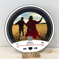 Personalizuota "Soplayer V1" Vinilinė plokštelė su jūsų nuotrauka juodas organinis stiklas TeeInBlue