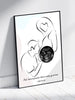 Personalizuota nėščiųjų echoskopijos tyrimo nuotraką, plakatas su rėmeliu ir linijine iliustracija
