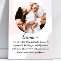 Personalizuotas šeimos plakatas su rėmeliu, su jūsų nuotrauka  Poster -  dovanokis.lt