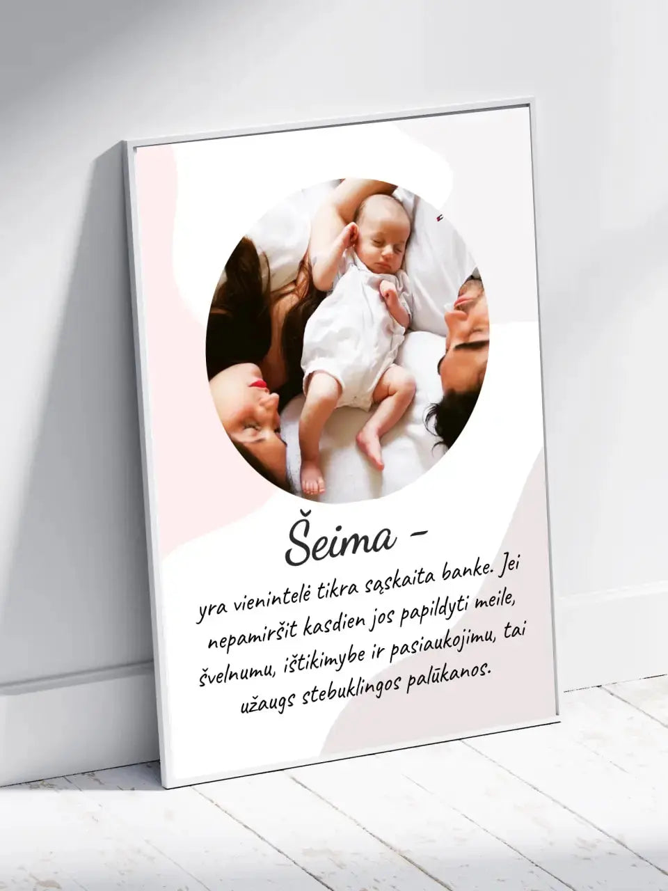 Personalizuotas šeimos plakatas su rėmeliu, su jūsų nuotrauka  Poster -  dovanokis.lt