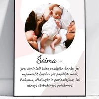 Personalizuotas šeimos plakatas su rėmeliu, su jūsų nuotrauka  Poster -  dovanokis.lt