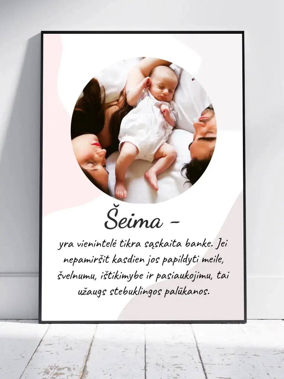 Personalizuotas šeimos plakatas su rėmeliu, su jūsų nuotrauka  Poster -  dovanokis.lt