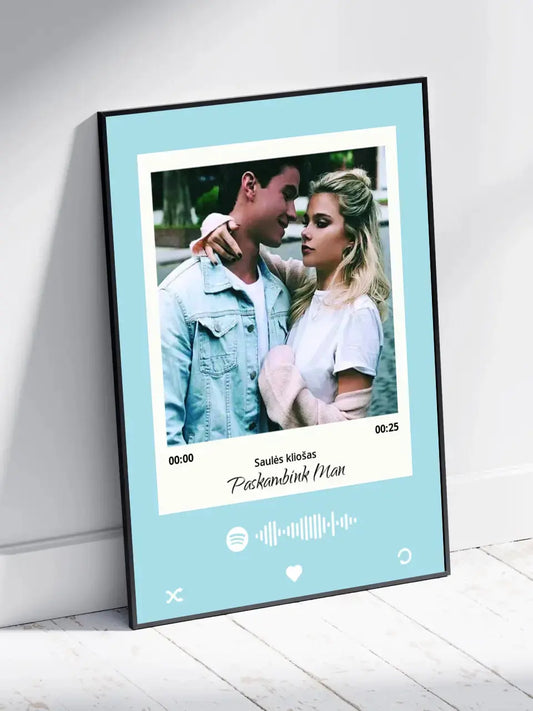 Personalizuotas Spotify muzikos grotuvo plakatas su jūsų daina ir spotify kodu  Poster -  dovanokis.lt