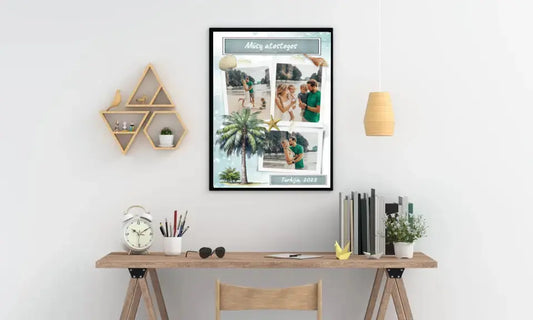 Personalizuotas mūsų šeimos atostogos plakatas su rėmeliu  Poster -  dovanokis.lt