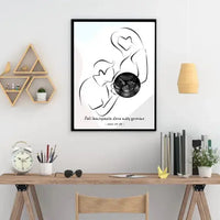 Personalizuota nėščiųjų echoskopijos tyrimo nuotraką, plakatas su rėmeliu ir linijine iliustracija  Poster -  dovanokis.lt