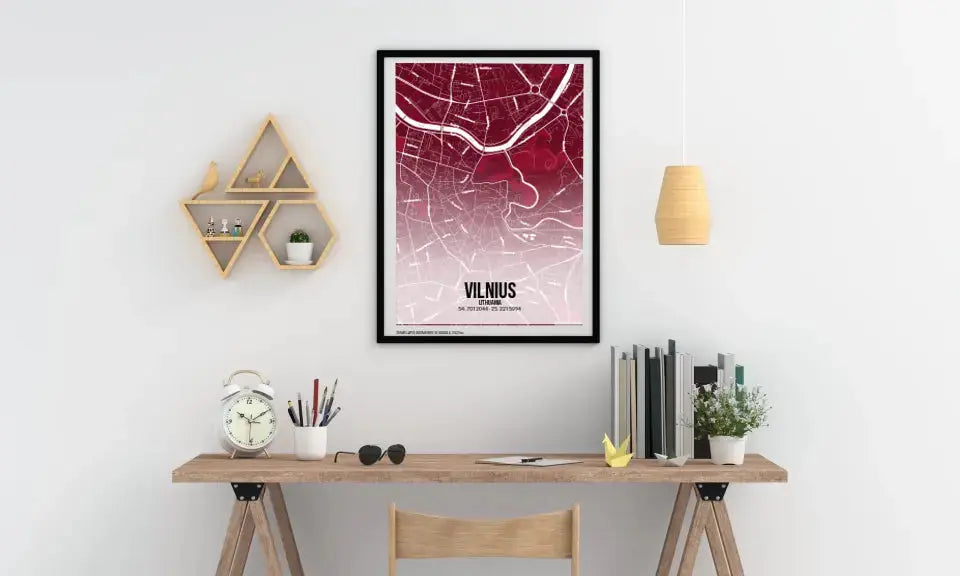 Personalizuotas miesto žemėlapio plakatas su jūsų pasirinkta vieta  Poster -  dovanokis.lt