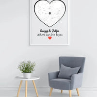 Personalizuotas Meilės žemėlapio plakatas su jūsų buvimo vieta  Poster -  dovanokis.lt