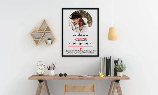Personalizuotas muzikos grotuvo plakatas su jūsų nuotrauka ir tekstu  Poster -  dovanokis.lt