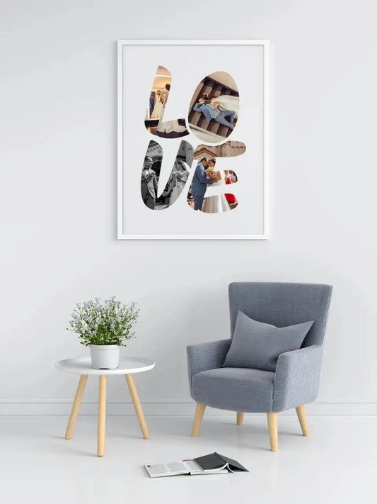 Personalizuotas LOVE raidės plakatas su jūsų nuotraukomis  Poster -  dovanokis.lt