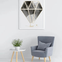 Personalizuotas Deimanto formos Meilės plakatas su jūsų nuotrauka  Poster -  dovanokis.lt