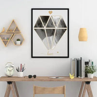 Personalizuotas Deimanto formos Meilės plakatas su jūsų nuotrauka  Poster -  dovanokis.lt