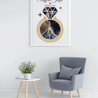 Personalizuotas deimanto formos vestuvių plakatas su Jūsų nuotraukomis  Poster -  dovanokis.lt