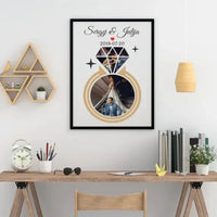 Personalizuotas deimanto formos vestuvių plakatas su Jūsų nuotraukomis  Poster -  dovanokis.lt