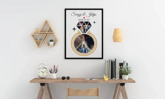 Personalizuotas deimanto formos vestuvių plakatas su Jūsų nuotraukomis  Poster -  dovanokis.lt