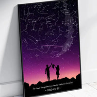 Personalizuotas viso spektro žvaigždžių žemėlapis, plakatas su rėmeliu, su Šeimos pasirinktu siluetu  Poster -  dovanokis.lt
