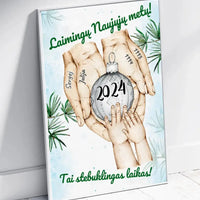 Personalizuotas Šeima ir 1-4 vaikai susikibę už rankų plakatas iliustracija, Kalėdinis plakatas, Motinos Rankos, Naujagimio Plakatas, Menas, Laikydami rankas, Šeimos rankos  Poster -  dovanokis.lt