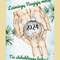 Personalizuotas Šeima ir 1-4 vaikai susikibę už rankų plakatas iliustracija, Kalėdinis plakatas, Motinos Rankos, Naujagimio Plakatas, Menas, Laikydami rankas, Šeimos rankos  Poster -  dovanokis.lt