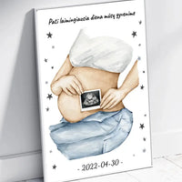 Personalizuota nėščiųjų echoskopijos tyrimo nuotrauką, plakatas su rėmeliuс, Nėščiųjų ultragarsas, Kūdikių kambario dekoras, Vaisiaus ultragarsinis vaizdas, nauja dovana tėvams  Poster -  dovanokis.lt