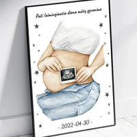 Personalizuota nėščiųjų echoskopijos tyrimo nuotrauką, plakatas su rėmeliuс, Nėščiųjų ultragarsas, Kūdikių kambario dekoras, Vaisiaus ultragarsinis vaizdas, nauja dovana tėvams  Poster -  dovanokis.lt