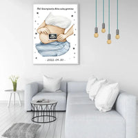 Personalizuota nėščiųjų echoskopijos tyrimo nuotrauką, plakatas su rėmeliuс, Nėščiųjų ultragarsas, Kūdikių kambario dekoras, Vaisiaus ultragarsinis vaizdas, nauja dovana tėvams  Poster -  dovanokis.lt