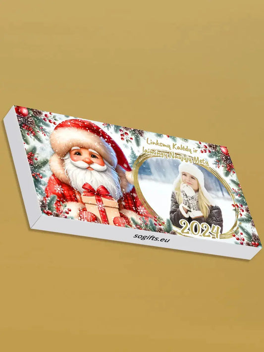 Personalizuotas "Kalėdinis dizainas 4“ šokoladas su jūsų nuotrauka TeeInBlue