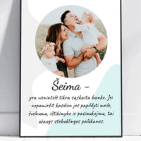 Personalizuotas šeimos plakatas su rėmeliu, su jūsų nuotrauka  Poster -  dovanokis.lt