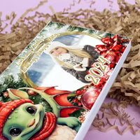 Personalizuotas "Kalėdinis dizainas 5“ šokoladas su jūsų nuotrauka TeeInBlue