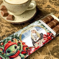 Personalizuotas "Kalėdinis dizainas 5“ šokoladas su jūsų nuotrauka TeeInBlue