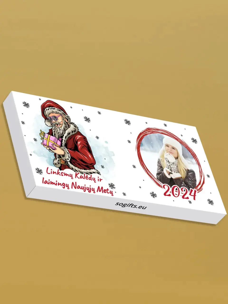 Personalizuotas "Kalėdinis dizainas 14“ šokoladas su jūsų nuotrauka TeeInBlue