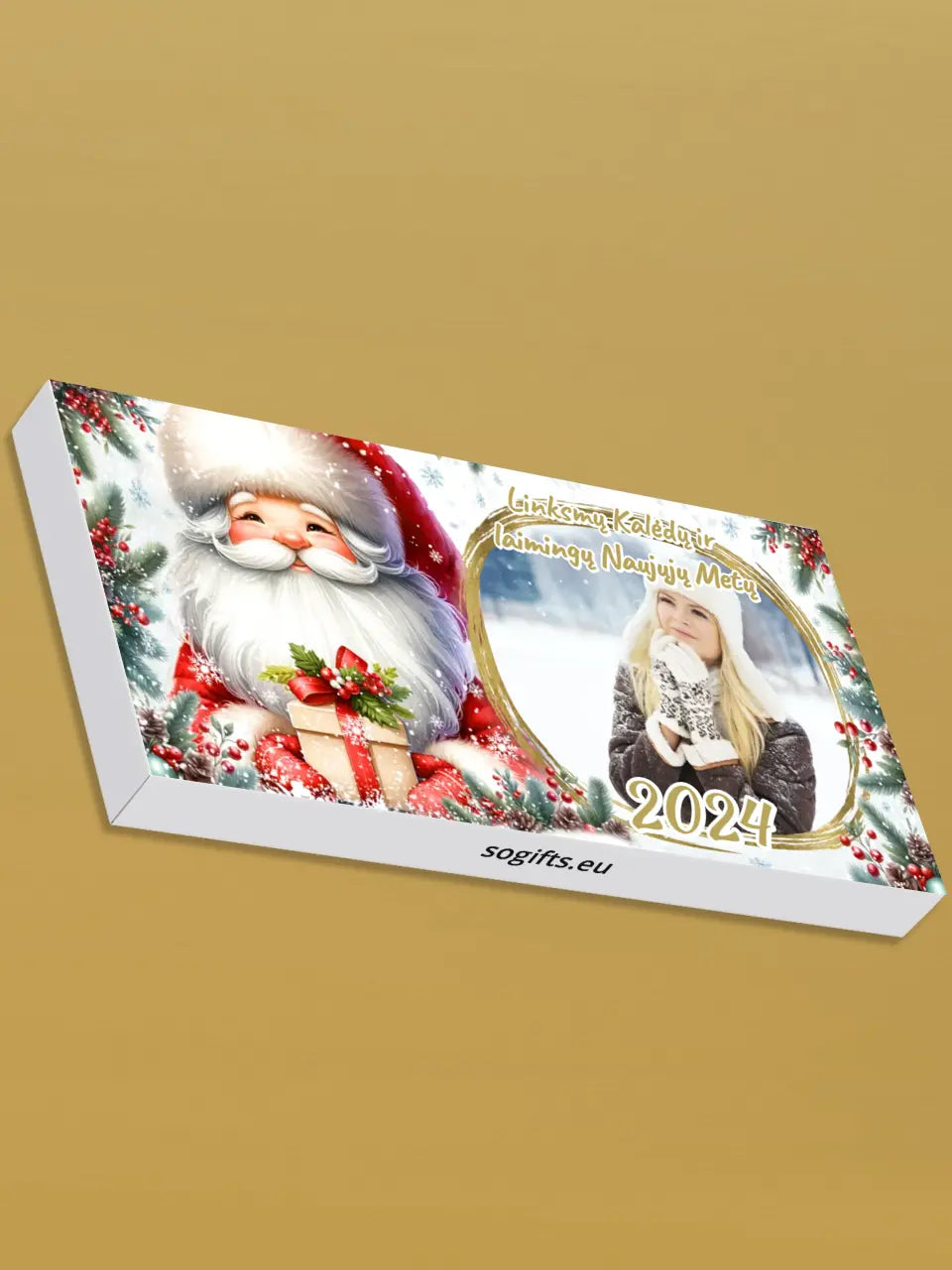Personalizuotas "Kalėdinis dizainas 12“ šokoladas su jūsų nuotrauka