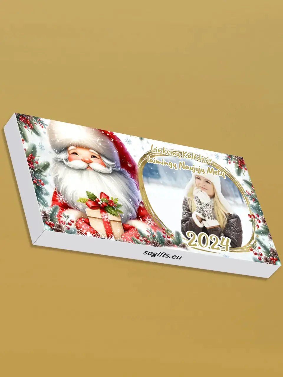 Personalizuotas "Kalėdinis dizainas 12“ šokoladas su jūsų nuotrauka TeeInBlue