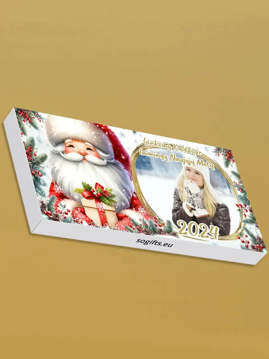 Personalizuotas "Kalėdinis dizainas 12“ šokoladas su jūsų nuotrauka TeeInBlue