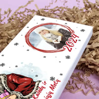 Personalizuotas "Kalėdinis dizainas 14“ šokoladas su jūsų nuotrauka TeeInBlue