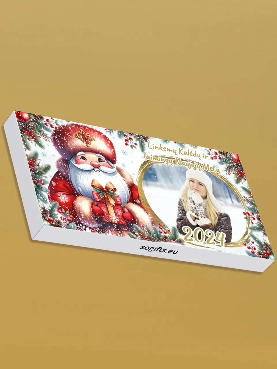 Personalizuotas "Kalėdinis dizainas 11“ šokoladas su jūsų nuotrauka