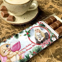 Personalizuotas "Kalėdinis dizainas 15“ šokoladas su jūsų nuotrauka TeeInBlue