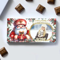 Personalizuotas "Kalėdinis dizainas 11“ šokoladas su jūsų nuotrauka TeeInBlue