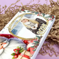 Personalizuotas "Kalėdinis dizainas 12“ šokoladas su jūsų nuotrauka TeeInBlue