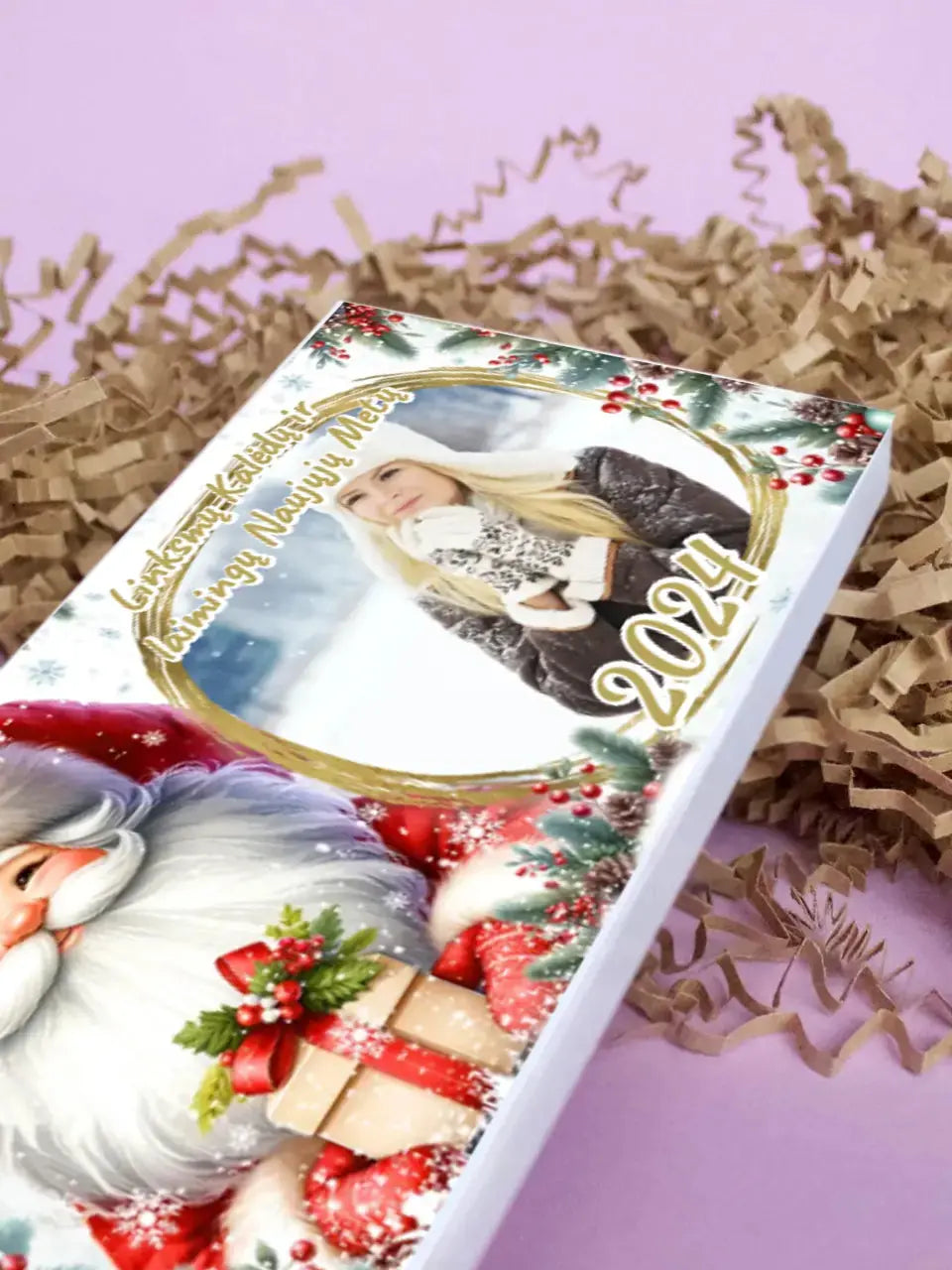 Personalizuotas "Kalėdinis dizainas 12“ šokoladas su jūsų nuotrauka TeeInBlue