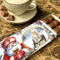 Personalizuotas "Kalėdinis dizainas 11“ šokoladas su jūsų nuotrauka TeeInBlue