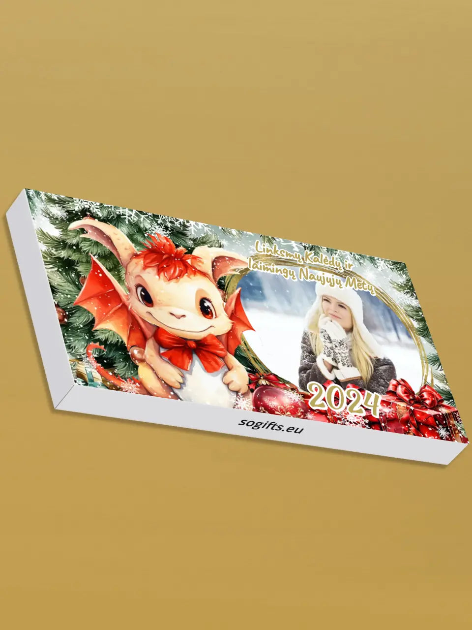 Personalizuotas "Kalėdinis dizainas 6“ šokoladas su jūsų nuotrauka