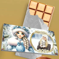 Personalizuotas "Kalėdinis dizainas 9“ šokoladas su jūsų nuotrauka TeeInBlue