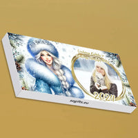 Personalizuotas "Kalėdinis dizainas 8“ šokoladas su jūsų nuotrauka TeeInBlue