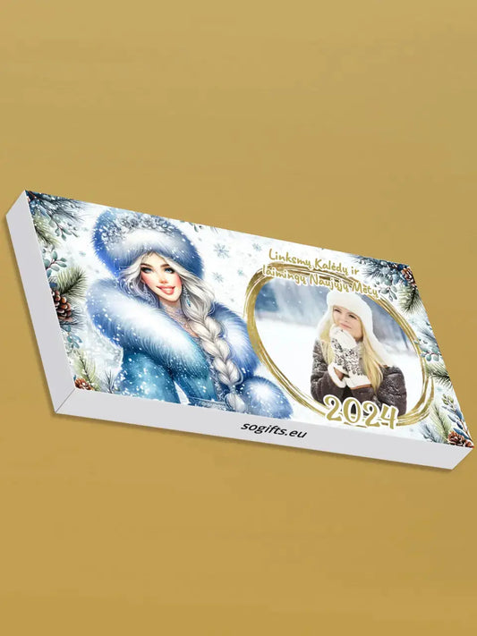 Personalizuotas "Kalėdinis dizainas 8“ šokoladas su jūsų nuotrauka TeeInBlue