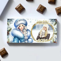 Personalizuotas "Kalėdinis dizainas 8“ šokoladas su jūsų nuotrauka TeeInBlue