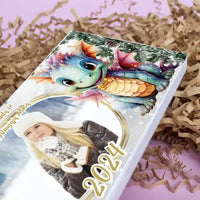 Personalizuotas "Kalėdinis dizainas 7“ šokoladas su jūsų nuotrauka TeeInBlue